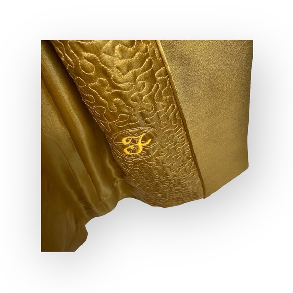 Vintage: Gentry 𖡗 Handmade 3 Button Duponi Silk Coat 𖡗 Metallic Goldenrod 𖡗 - Picture 10 of 16